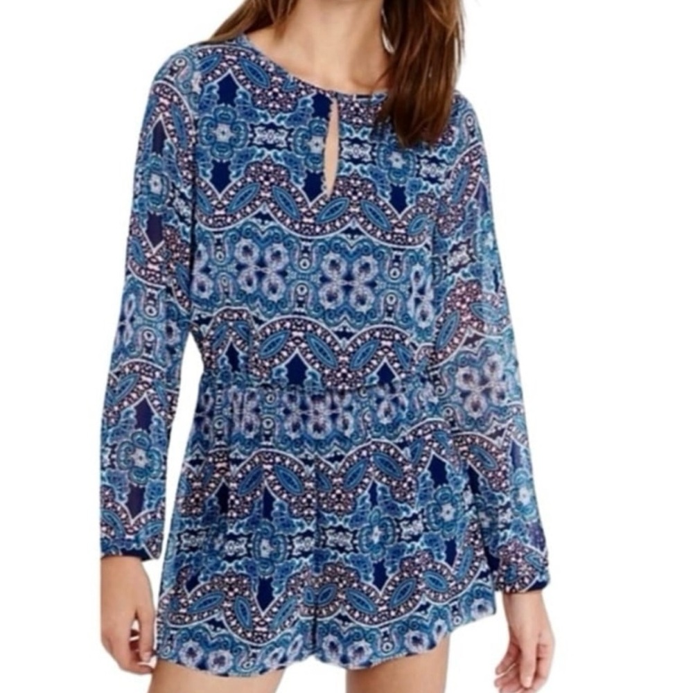 NWT Express Romper Colorful Paisley Print Long Sleeve